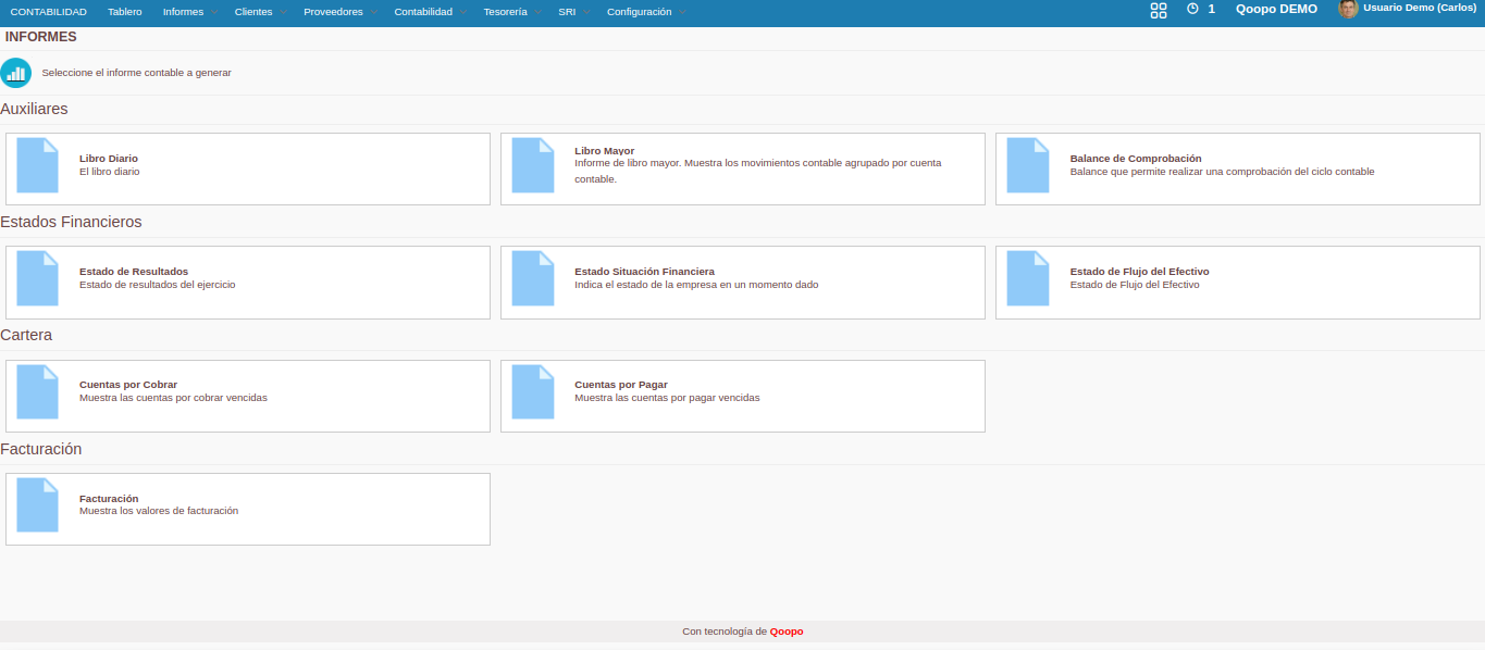 Interfaz de Contabilidad