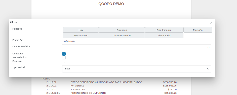 Interfaz de Contabilidad
