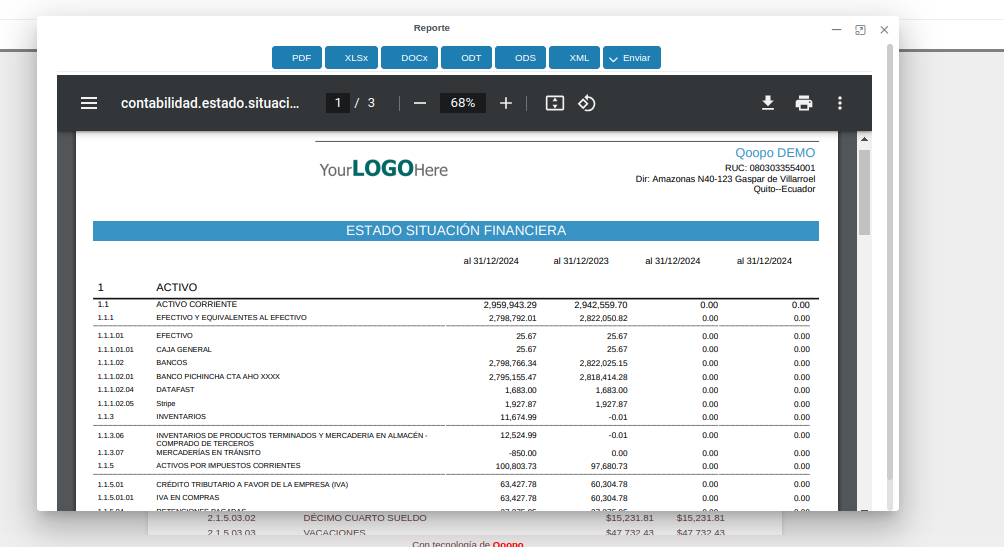 Interfaz de Contabilidad