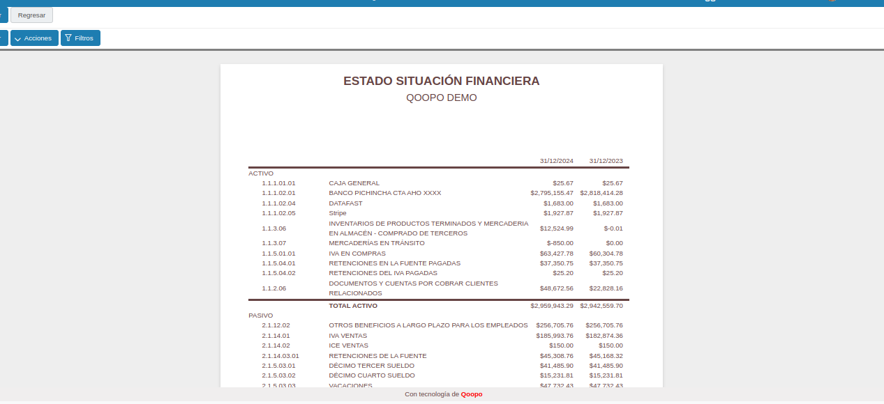 Interfaz de Contabilidad