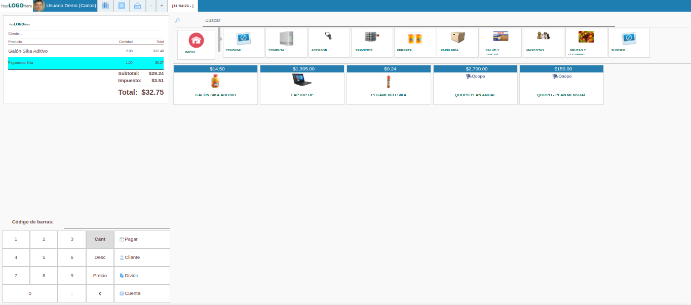 Interfaz de Punto de Venta (POS)